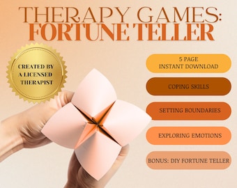 Therapy Fortune Teller Game: Coping Skills & Emotions (PDF Download)