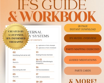 IFS Resource Workbook, Parts Cards & Guided Exercises, Self-Compassion, Personal Growth, Printable Therapy Tool