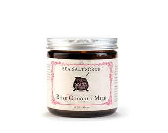 Sea Salt Scrub Rose & Coconut - 16 oz.