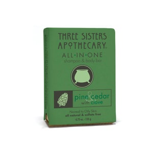 All in One Bay Shampoo and Body Bar Pine and Cedar with Clove