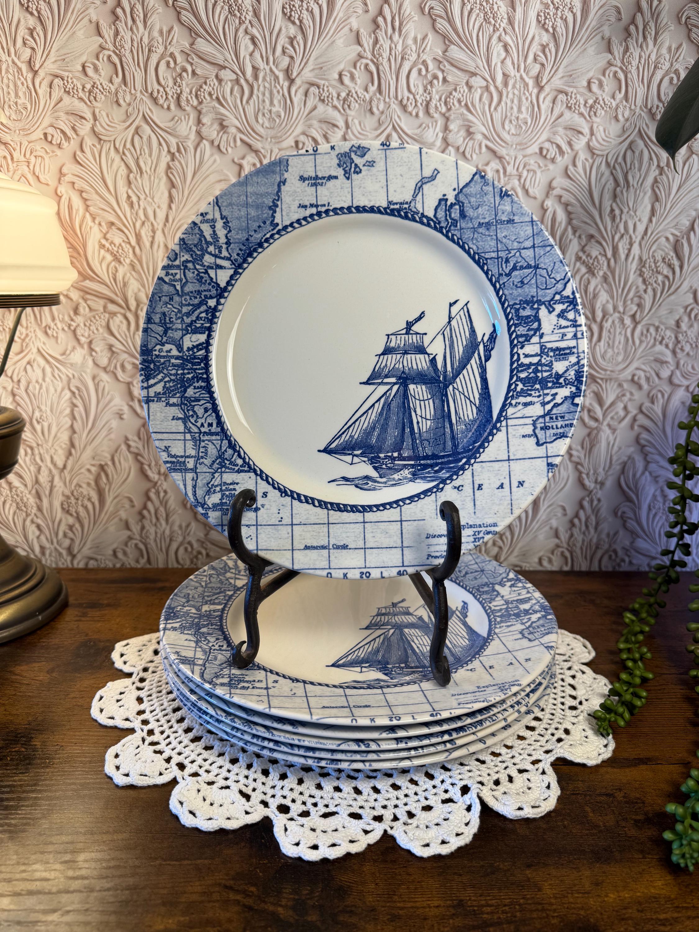Blue and White Plate Sailing - Etsy