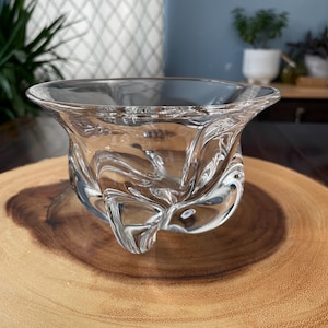 Vintage Orrefors Clear Lead Crystal Bowl – Pattern 1958 – Mid-Century Modern Swedish Glass Candy Dish