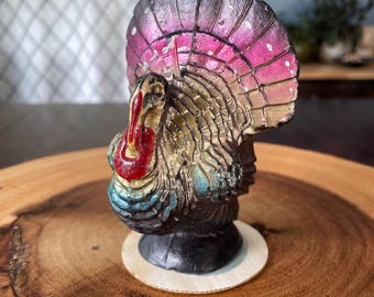 Vintage Gurley Turkey Candle – Thanksgiving Table Decor – Unused Holiday Wax Figurine
