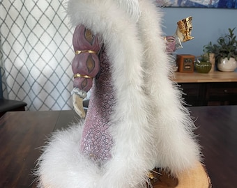 Rare Vintage 18" Handmade Ceramic Santa Figurine – Signed "SJO Nov 1989" – Holiday Décor