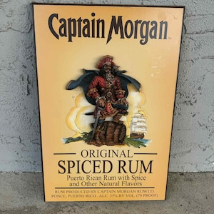 Vintage Captain Morgan Pirate Bar Sign: Retro Nautical Tavern Decor