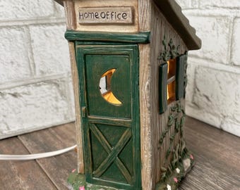 Luminária vintage Transtar para banheiro externo com recorte de lua – Iluminação rústica para casa, decoração para cabana no campo