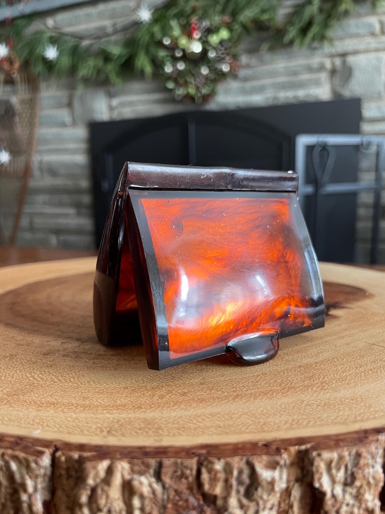 Rare Vintage Faux Tortoiseshell Lucite Compact Box • Mid-century ...