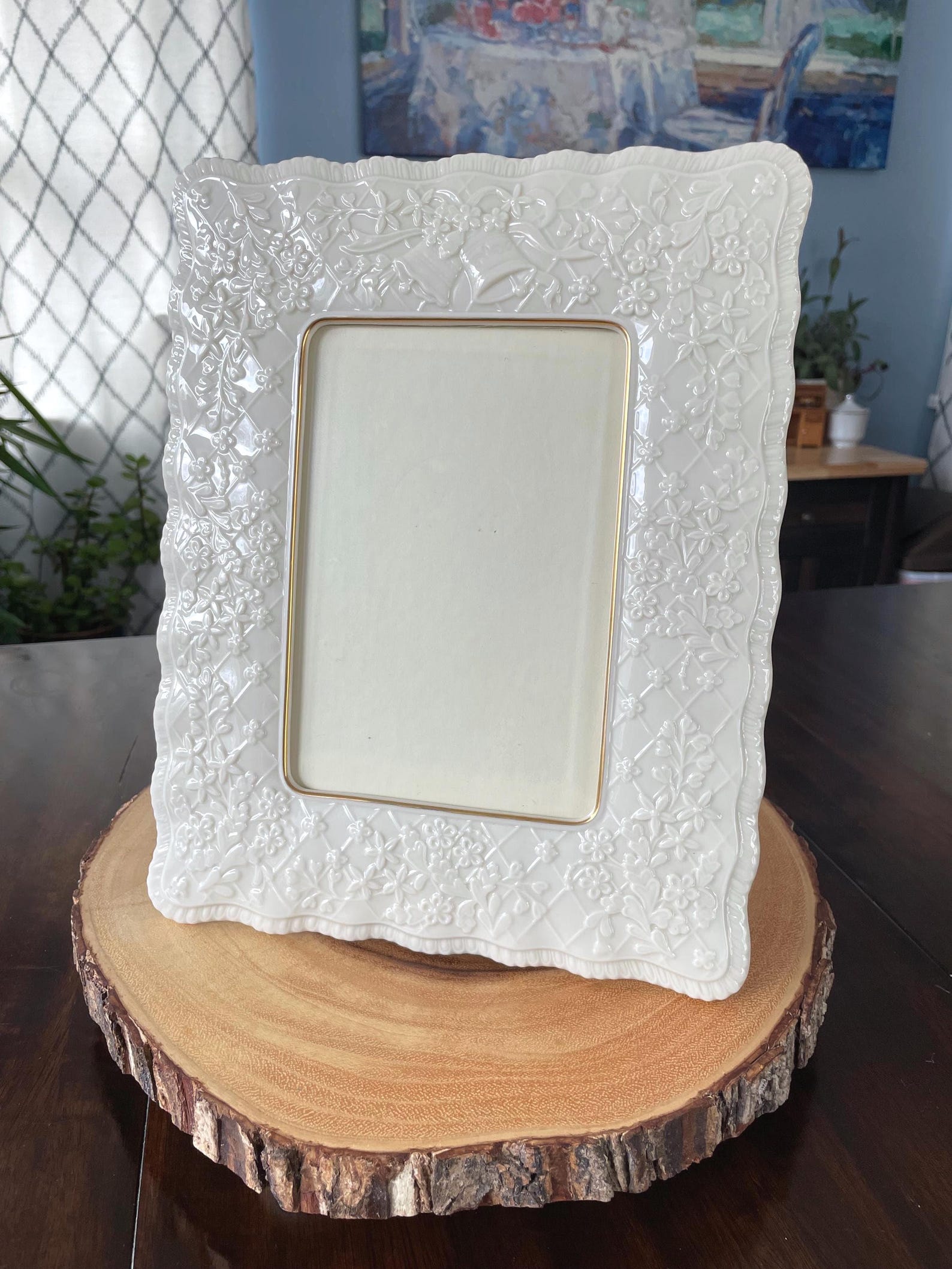 Lenox Wedding Promises Porcelain Picture Frame | Ivory with Gold Trim | 5x7