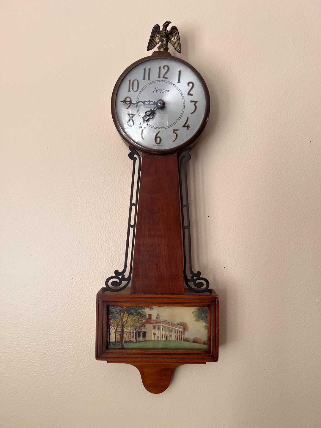 Vintage Sessions "mt. Vernon" Banjo Wall Clock | Mid-century American
