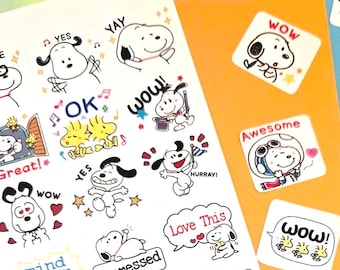 S.n.o.o.p.y Praise Stickers - Positive Grading Stickers - Easy Peel Sheet - Reward Stickers for Teachers, Homeschooling
