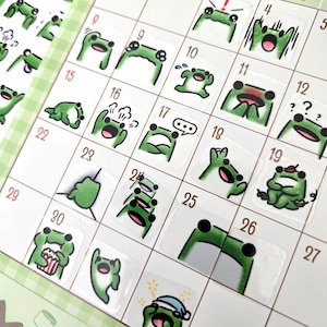 Emotional Frog Stickers - Emotion and Routine Stickers for Journals/Planners - Handmade in USA - Kawaii Stickers - Cute Planner Stickers image 1