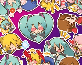 Hatsune Miku & Friends Journaling Stickers - 40 pc - Made in USA - Vocaloid Collectibles