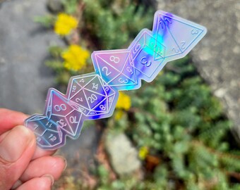 HOLOGRAPHIC DnD Dice Stickers - Trans or Non-Binary Colors