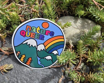 NATURE QUEER Sticker - Waterproof notebook sticker, water bottle, laptop, car, phone