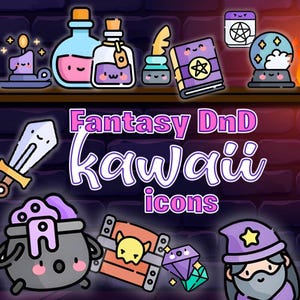 Digital Fantasy Icons - Graphics for DnD, Cute Card Game Design Elements, Make your own RPG, Fantasy Adventure Goodnotes Stickers