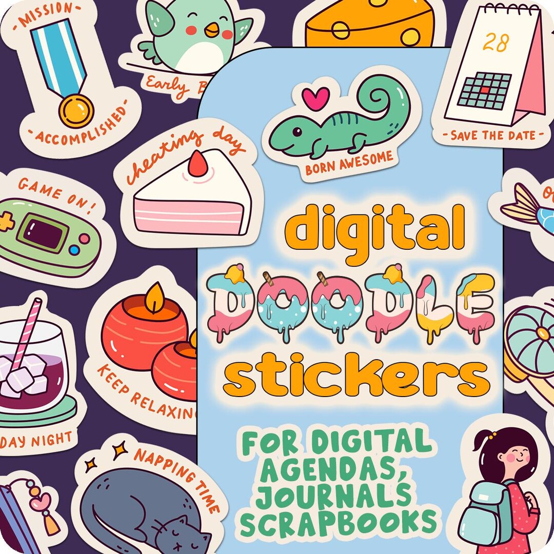 Google Task Stickers Doodle Calendar Stickers for Goodnotes and Digital Planners, Emotion ...