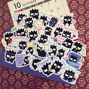 Moody Penguin Stickers for Journals/Planners - Sanrio Fanart Stickers for Planners, Scrapbooking, Reward Chart - Bad Badtz-Maru image 3