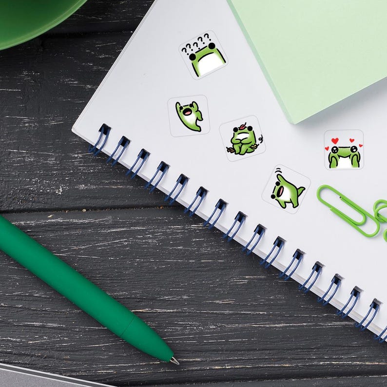 Emotional Frog Stickers - Emotion and Routine Stickers for Journals/Planners - Handmade in USA - Kawaii Stickers - Cute Planner Stickers image 6