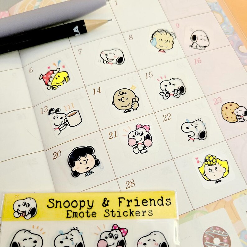Snoopy Emotion and Routine Stickers for Journals/planners Handmade in ...