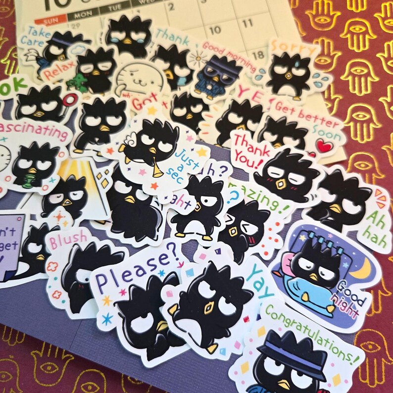 Moody Penguin Stickers for Journals/Planners - Sanrio Fanart Stickers for Planners, Scrapbooking, Reward Chart - Bad Badtz-Maru image 6