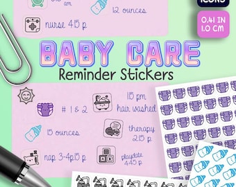 336 Baby Care & Babysitting  Reminder Stickers for Agendas, Planners, Hobonichi, Calendars, Task Charts