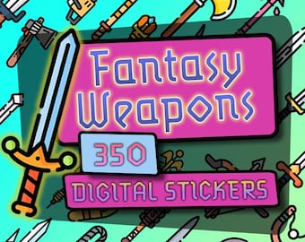 DnD Fantasy Weapons Bundle - Fantasy Digital Stickers for Campaign and Game Design