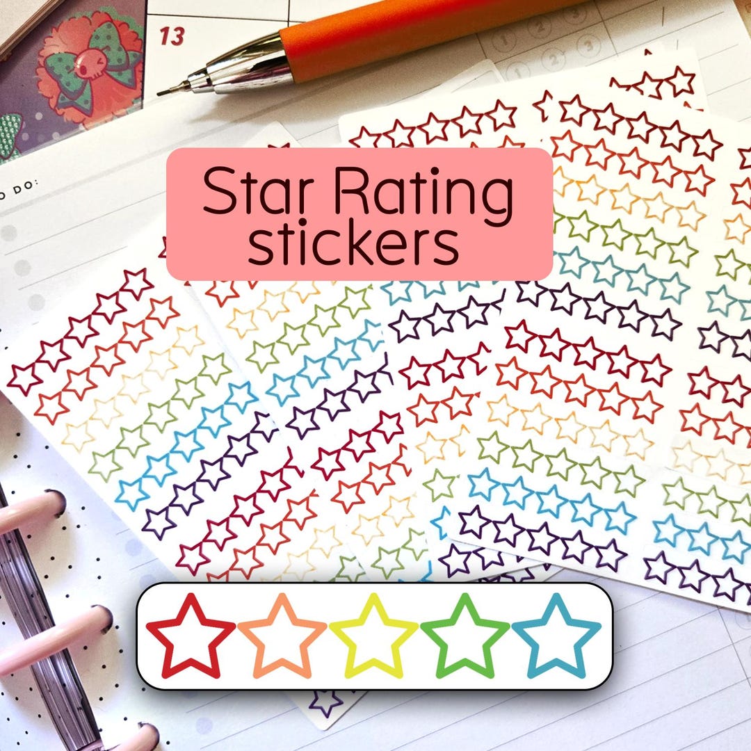 360 Star Rating Stickers - Movies, Books, Moods, Experience Tracking ...