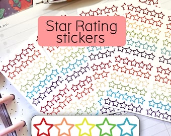 360 Star Rating Stickers - Movies, Books, Moods, Experience Tracking - Journaling Stickers