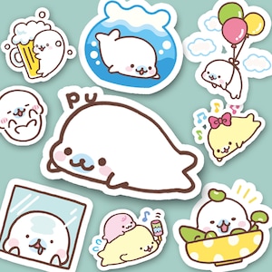 Cute Baby Seal Sticker Set for Journals/Planners - Kawaii Stickers for Rewards/Grading - Handmade in USA