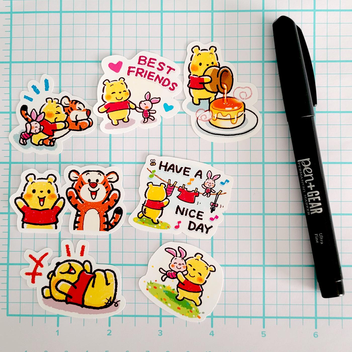 Pooh Sticker Design Cute Winnie the Pooh Sticker Set for Journals/planners - Tigger, Piglet ...