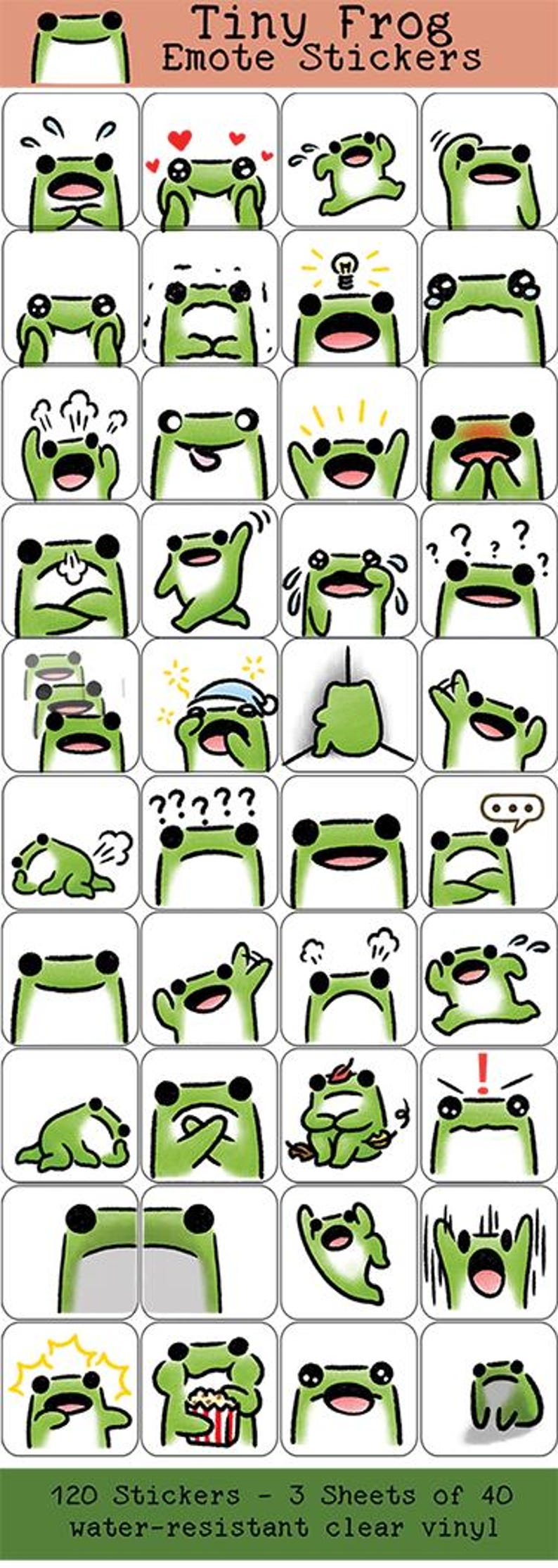 Emotional Frog Stickers - Emotion and Routine Stickers for Journals/Planners - Handmade in USA - Kawaii Stickers - Cute Planner Stickers image 5