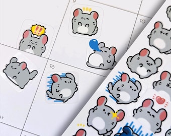Chunky Chinchilla Stickers - 120 Emotion and Routine Stickers for Journals/Planners