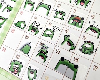 Emotional Frog Stickers -  Emotion and Routine Stickers for Journals/Planners - Handmade in USA - Kawaii Stickers - Cute Planner Stickers