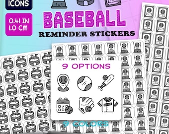 336 BASEBALL Reminder Stickers for Planners Agendas Hobonichi