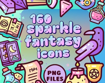 Sparkle Fantasy DnD Digital Stickers, Tabletop Campaigns Design