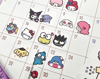 S.a.n.r.i.o. Emoji Stickers for Diary, Journal and Planners, Reward Charts and Decorating - 3 Sheets