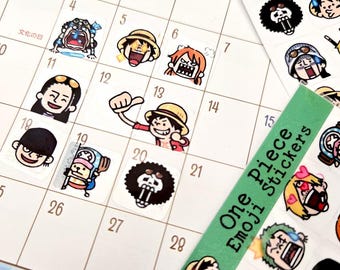 Straw Hat Pirates - Emotion and Routine Stickers for Journals/Planners -  Luffy, Nami, Zoro, Brook, Sanji, Chopper, Usopp, Franky, USA