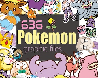 Poke Pals Digital Stickers - Fanart Collection - Cropped for Goodnotes - DIY Party Supplies, Digital Scrapbooking