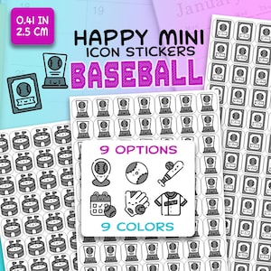 Mini Icon Stickers - BASEBALL Reminders for Planners Agendas Hobonichi