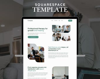 Squarespace 7.1 セラピスト向けウェブサイトテンプレート、ミニマリストデザイン
