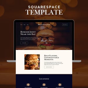 Squarespace Restaurant Template, Restaurant Squarespace, Squarespace 7.1, Restaurant Website Template