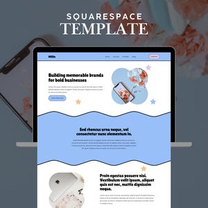 Squarespace Playful Website Template, Squarespace Template for Creatives, Coach Website Template, Squarespace 7.1, Colorful Website Template