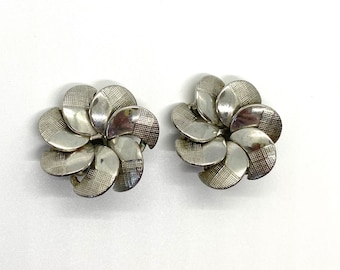 Vintage Silver Retro Clip On Earrings