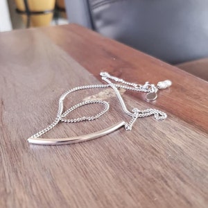 Sterling silver tube DC Comics inspired necklace