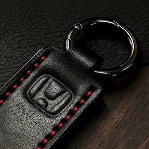 Llavero de cuero Honda Type R Llavero estilo hecho a mano bonito regalo llavero de cuero de alta calidad agregue su nombre o texto elección color hilo