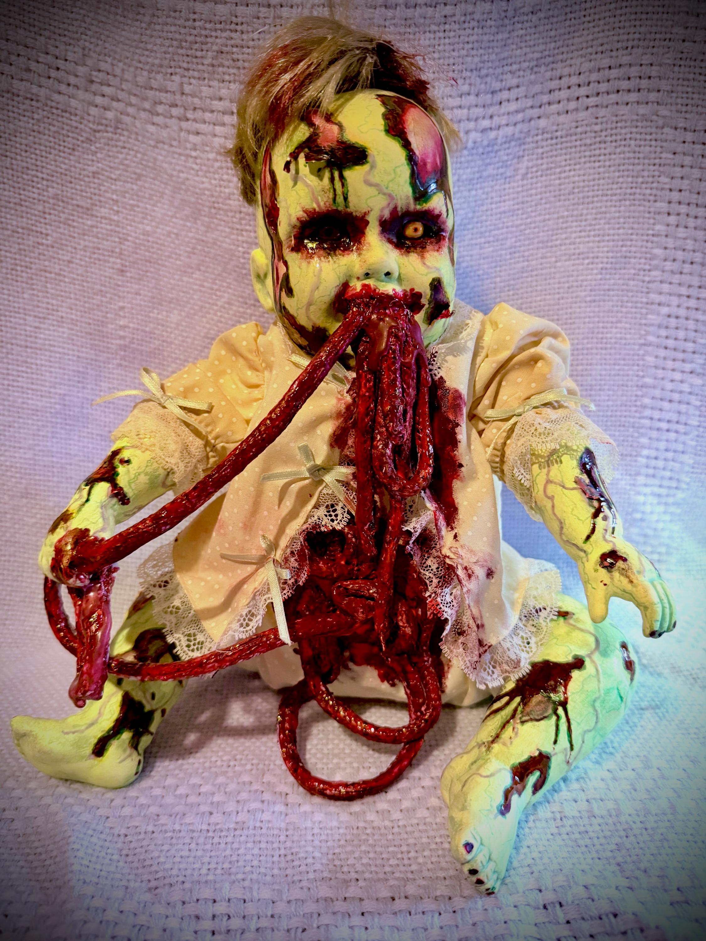 Horror-Shop Infizierter Zombie-Affe – Gruselige Halloween-Vollkopfmaske Aus Latex Mit Kunstfell, Handbemalt
