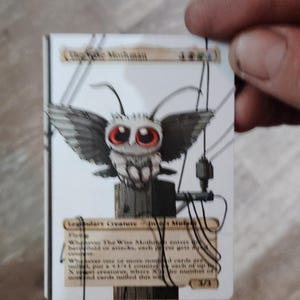 The wise mothman fan art card, full art alter made by hand upon order