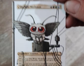 The wise mothman fan art card, full art alter made by hand upon order