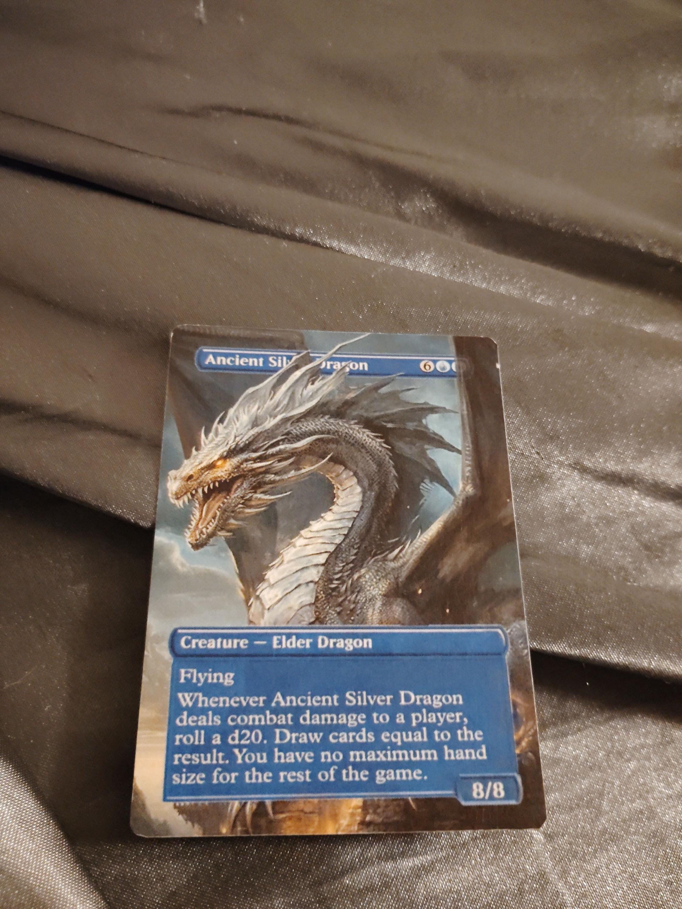 Ancient Silver Dragon Fan Art Card, Full Art Alter Made by Hand Upon ...