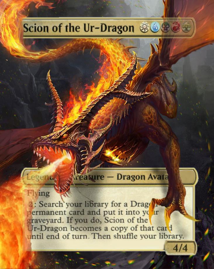 Scion of the Ur-dragon.l FAN ART CARD Full Art Alter Made by Hand